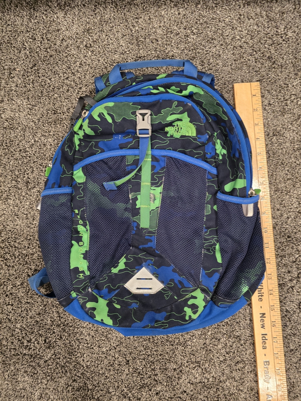 The North Face Boy's Blue & Green Camo Backpack